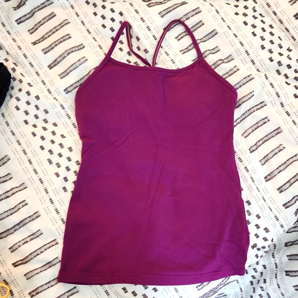 Lululemon purple raceback tank top sz 4